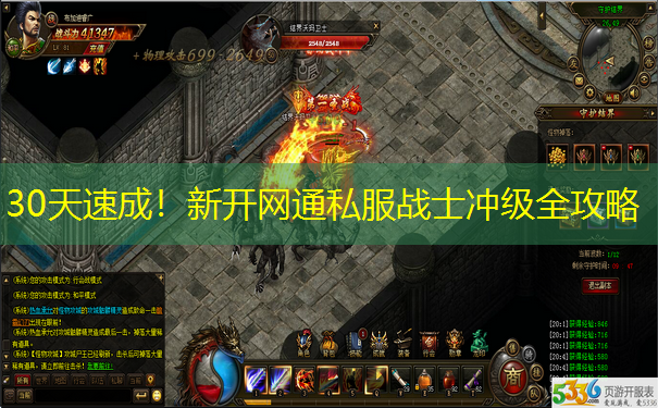30天速成!新开网通私服战士冲级全攻略