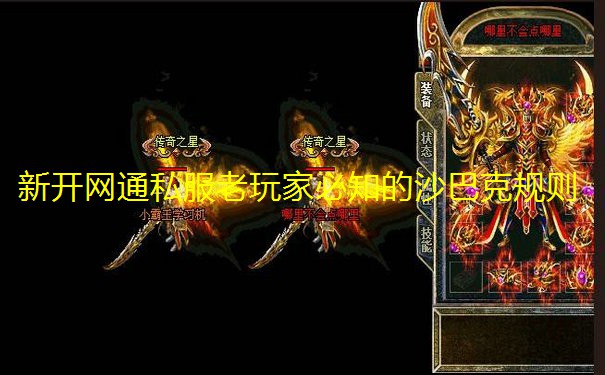 新开网通私服老玩家必知的沙巴克规则